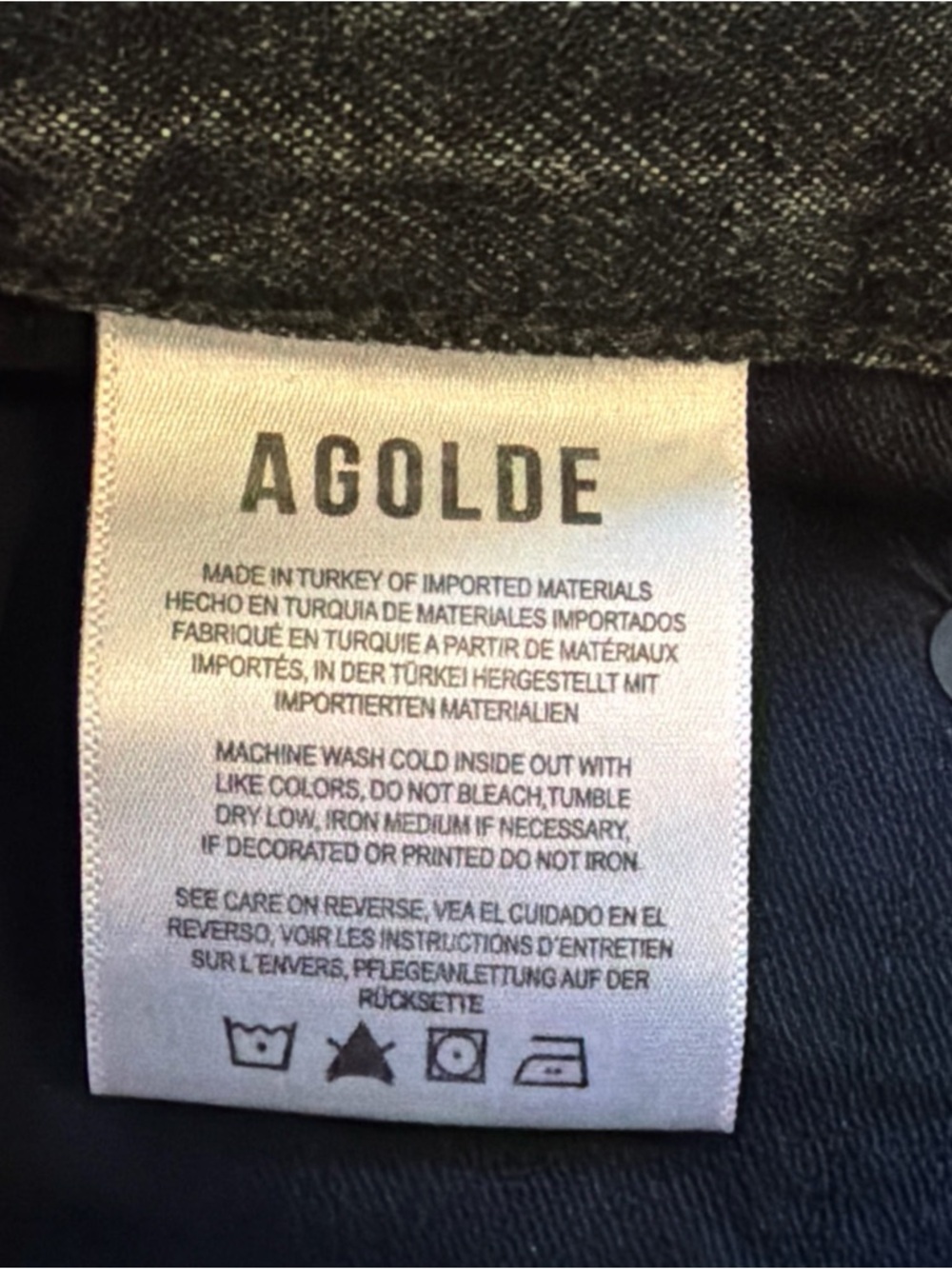 AGOLDE Wide Cuff Leg High Rise Fran Jeans Black Denim Button Fly Women’s Sz 28 - Picture 5 of 7